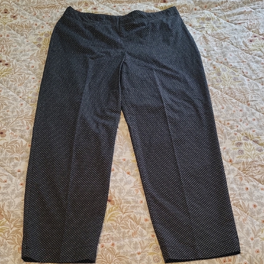 Women's Talbots Black Polka Dot Pants- 10